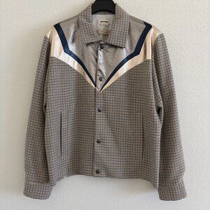 ZADIG & VOLTAIRE Kartys Car Jacket Women’s Medium – Metallic Faux Leather Plaid